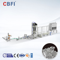 Machine à glace tubulaire industrielle de 30, 60, 100 tonnes avec moteur de pompe à engrenages pour compresseur, condenseur refroidi à l'eau/à l'air