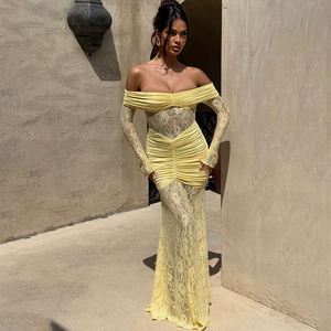 Drop Shipping di alta qualità <span class=keywords><strong>abito</strong></span> in <span class=keywords><strong>pizzo</strong></span> a manica lunga a due colori da donna vestito aderente in Maxi <span class=keywords><strong>abito</strong></span> da festa per le vacanze - Product Image 1