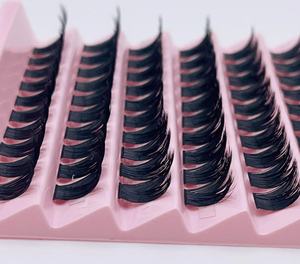 Kit de Extensiones de Pestañas Profesionales al por Mayor, Grupos de Pestañas Individuales para Hacerlo Usted Mismo, Pelo Sintético Natural para Segmentos Precortados, Negro - Product Image 6