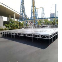 Plateforme de scène portable réglable en hauteur en aluminium avec escaliers pour concert, événement, exposition, spectacle en plein air