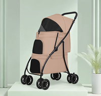 Poussette pliable à double étage pour chiens et chats de petite et moyenne taille, chariot léger pour animaux de compagnie pour l'extérieur