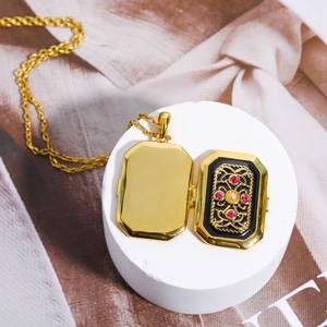 Bijoux fins colliers Vintage Photo cadre photo collier croix Zircon médaillon meilleur <span class=keywords><strong>ami</strong></span> colliers - Product Image 4