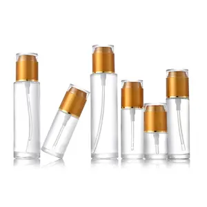 Immediate Shipment 20ml to 120ml Empty Frosted/Clear Glass Bottles for Face Creams & Lotions Spray Pump Ready Sale