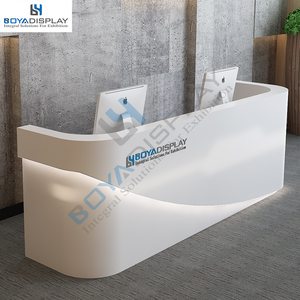 Nhà Máy Giá Tùy Chỉnh Kích Thước Bằng Gỗ Salon Trắng Bàn Tiếp Tân Bàn Văn Phòng Với Ngăn Kéo - Product Image 3