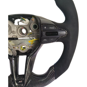 Volante de Carreras de Fibra de Carbono con Gamuza Italiana Real Personalizado YTcarbon para I30N, I20N, Elantra, Veloster, Kona <span class=keywords><strong>N</strong></span> (Accesorios para Coche) - Product Image 4