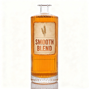 Etiqueta Adhesiva para Botella de Licor de Vidrio Transparente de 700ml/750ml, Botella Vacía con Textura de Líneas para Whisky, Vodka, Tequila, Ginebra <span class=keywords><strong>Premium</strong></span> - Product Image 6