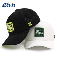Gorra de béisbol hidroperforada con corte láser, impermeable, a la moda 2026, gorra de malla de 5 paneles personalizada, gorras trucker ajustables