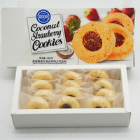 Meilleur prix 240G * 36 boîtes en papier Mini Sandwich Biscuits avec biscuits au goût sucré à la saveur de fraise dans un carton