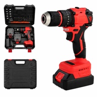 Excellent service : Perceuse à percussion sans fil 21V sans balais, kit avec batterie au lithium, tournevis électrique, outil électrique pour atelier