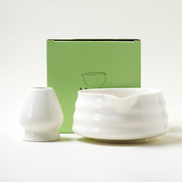 Ensemble Matcha avec support à cuillère en bambou moderne, support à bol en céramique, vaisselle japonaise, 16 pièces, personnalisé, bisque de luxe, haut de gamme