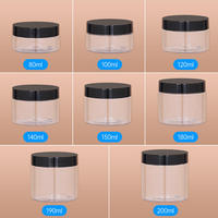 Botol Plastik PET 1oz 2oz 4oz 6oz 8oz 12oz Botol Plastik Transparan Dengan Tutup Plastik Putih untuk Kemasan Kosmetik