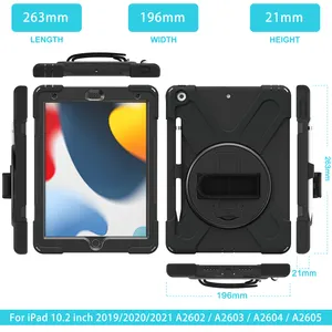 [ For IPad 10.2 Case ] Shockproof Heavy Duty Silicone Case For IPad 10.2 Case With Screen Protector