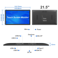 Monitor de Pantalla Táctil Interactiva de 15.6"-24" con USB Tipo-C, Compatible con Sistemas Windows y Android para PC con Windows y Android BOX