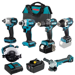 Juego de Herramientas Eléctricas Industriales Inalámbricas de 18V, Llave de Impacto, Taladro, Amoladora Angular, Destornillador, Juego de Herramientas Eléctricas Profesionales - Product Image 1