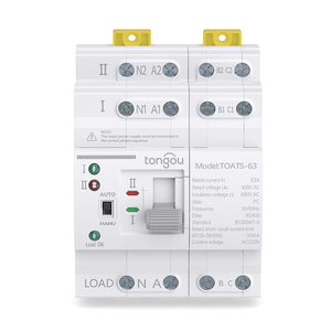 Tongou 4P 110V/220V 3 giai đoạn tự động Máy phát điện chuyển đổi ATS 63A hẹn giờ CB Din Rail núi nhanh chóng chuyển đổi (<50ms) cho nhà - Product Image 1