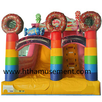 Château gonflable combiné avec toboggan extérieur de qualité commerciale de la marque HTH