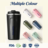 Vente en gros de gobelets isothermes en acier inoxydable à double paroi de 380 ml et 500 ml avec couvercle, logo personnalisé, tasse de voyage
