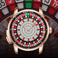 Montre automatique pour homme Bonest Gatti BG8004, jeu de roulette à boutons européens, verre saphir, cadran de casino avec diamants