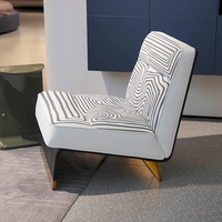 Fauteuil d'appoint sans accoudoirs à imprimé artistique, chaise rembourrée moderne pour la décoration intérieure et les réceptions