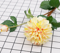 Fleur artificielle de dahlia faite à la main en Europe pour mariage, Saint-Valentin, Thanksgiving et Nouvel An