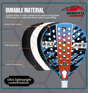 Hot bán chất lượng tốt nhất Vòng sợi carbon khung vợt tennis Diablo stupa Zephyr ánh sáng padel Pro vợt để kiểm soát và quyền lực - Product Image 4