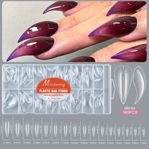 Hot Selling 160 Piece Box Claw Shaped Paperless Support Quick <b>Extension</b> Gel <b>Nail</b> Mold Transparent <b>Nail</b> Piece - Product Image 2