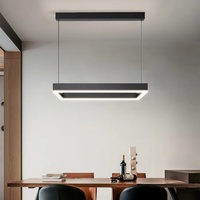 Lustres modernes suspendus en acrylique noir carré APCITL, lampes à suspension LED pour la maison