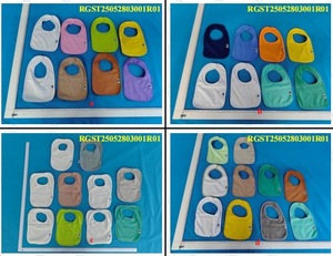 Bavoirs pour bébé fille en coton certifié CPC, brodés, doux, avec 3 couches de protection - Product Image 6
