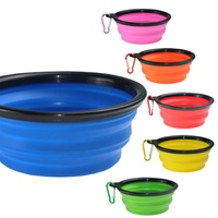 Bol pliable pour chien en silicone de haute qualité, écologique, couleur unie, imperméable, portable, accessoires pour chien, distributeur de nourriture pour animaux de compagnie
