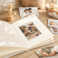 Album photo personnalisé pour bébé en gros, auto-adhésif, en forme de livre, type coffret, avec reliure à feuilles mobiles