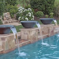 Wasserspiel Pool brunnensc halen mit Scuppers und Überlauf