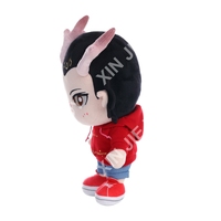 Peluche personnalisée OEM/ODM Mascotte d'entreprise Dragon, Figurine Humaine de Dessin Animé, Poupée Douce, Personnage Dragon à Cornes, Peluche Rembourrée
