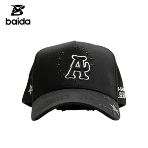 Gorra de Béisbol Dandi de 5 Paneles con Envío Rápido, Bordado de Alambre de Púas, Estampado de Calavera y Pentagrama, Forro Ajustable, Cierre Snapback, Chip G5 NFC - Product Image 1