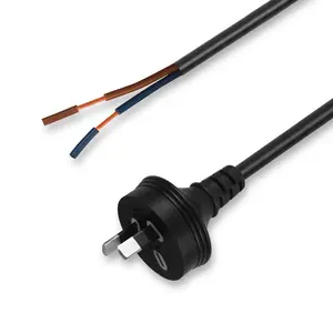 Free Sample SAA Australia H03VVH2-F 2*0.5/0.75/1mm2 Plug Australian Plug IEC C7 2 Pin Power Cord