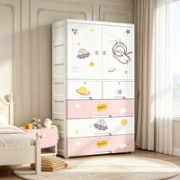 Armoire de rangement en plastique pour enfants, motif lapin de dessin animé, avec plusieurs tiroirs, pour vêtements de bébé, jouets, chambre et salon - Vente en gros