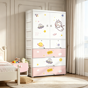 Armadio in Plastica per Bambini con Disegno Coniglietto, Mobile Multi-Cassetto per Vestiti e Giocattoli, per Camera da Letto e Soggiorno - Product Image 6