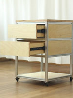 Meuble d'appoint en profilé aluminium, table d'appoint de canapé, armoire de rangement multifonctionnelle et mobile en panneau marin, vitrine