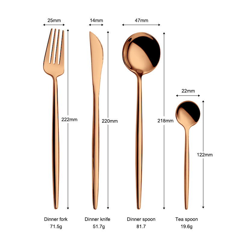 Miroir or rose 4 pièces ensemble