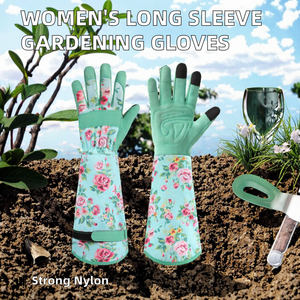 Women's Long Sleeve <b>Gardening</b> Gloves Nylon Gauntlet Cuff <b>Hook</b> Loop Closure Light Protective Hand Wash Care Imported for Yard - Product Image 2