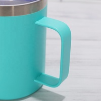 Beauchy 2024 Tasse à café isolée à double paroi en acier inoxydable 12oz Tumbler avec poignée et couvercle coulissant