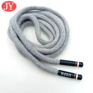 Lacet de chaussure en coton de longueur personnalisée lacets de corde ronde avec aglet pour vêtement - Product Image 4