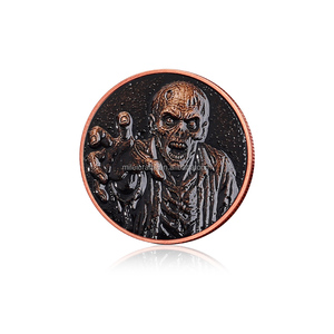 1oz .999 Fijngesmeed koperen munt Zombie Undead Horror 3D hoog reliëf munt voor Halloween cadeau - Product Image 1