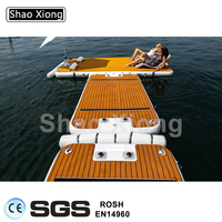 Plateforme flottante gonflable 8/5 pieds avec échelle et pompe manuelle, tapis aquatique gonflable, plateforme flottante électrique