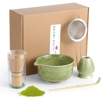 Céramique Vert Personnalisé Réutilisable Thé Matcha 5/7 Pcs Japonais Classique Matcha Accessoires Fouet Porte Bol Chasen Matcha Service à Thé
