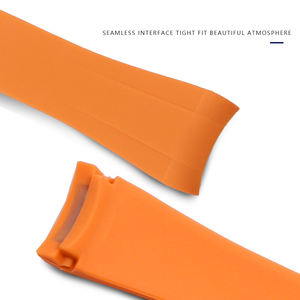 Correa de reloj con hebilla plegable de interfaz curva de caucho natural naranja de 21 mm Trabajo * Slough <span class=keywords><strong>Explorere</strong></span> II Special - Product Image 6
