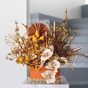 Ramas de Frutas Artificiales Dongchen Crafts de 46 cm, Granada, Caqui y Manzana de Seda, Decoración para Bodas y Hogar - Product Image 2