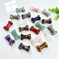 Artisanat en cristal naturel, sculptures, figurines en os, os de chien sculptés en opalite et quartz rose pour cadeaux