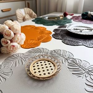 Mantel Individual de Cuero PU con Diseño de Espalda de Tortuga, Resistente al Calor, Lavable, para Cocina y Comedor - Product Image 2