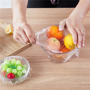 6 Tapas Elásticas de Silicona Reutilizables para Almacenamiento de Alimentos, Aptas para Microondas, Transparentes, Selladas, para Mantener la Comida Fresca en la Cocina - Product Image 2