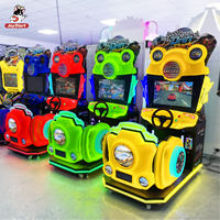 Machine de jeu anglaise de haute qualité pour enfants, simulateur de voiture à monnayeur, cockpit de jeu en plastique durable, garantie 1 an